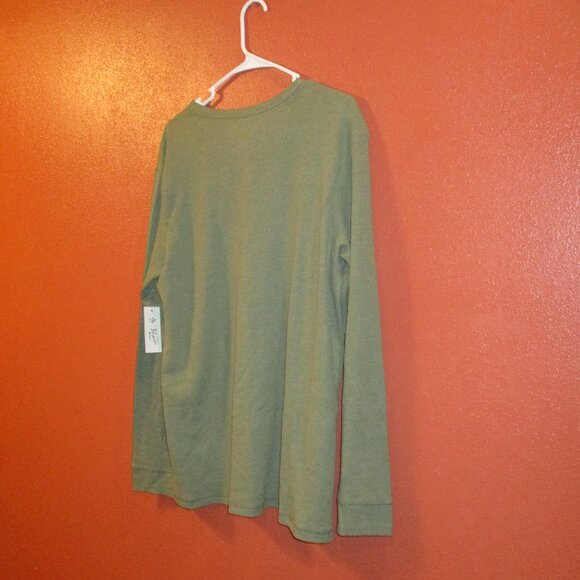 Original Penguin NEW Men Large Green Warm Outdoor Vacation Long Sleeve Shirt - Picture 7 of 11